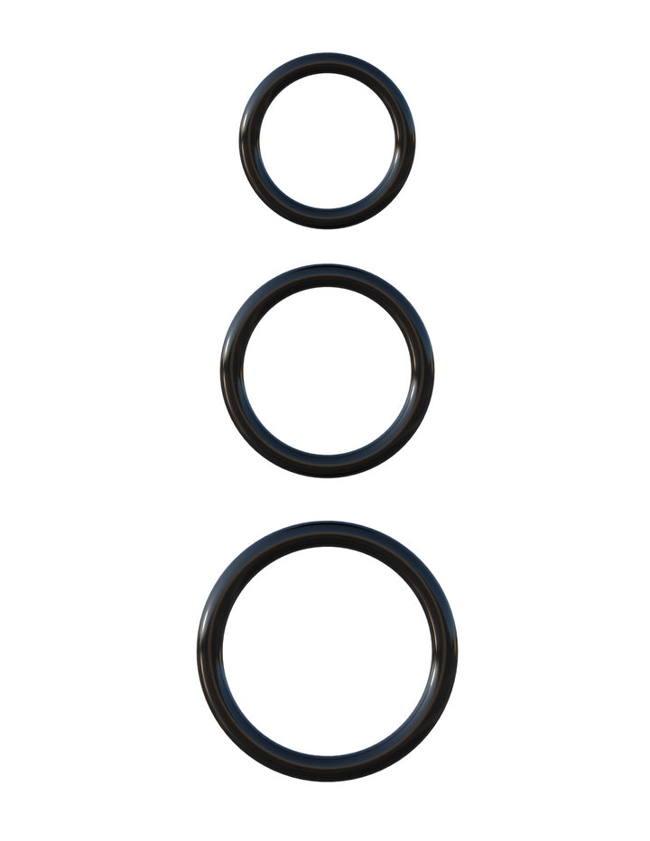 SILICONE 3-RING STAMINA SET- BLACK