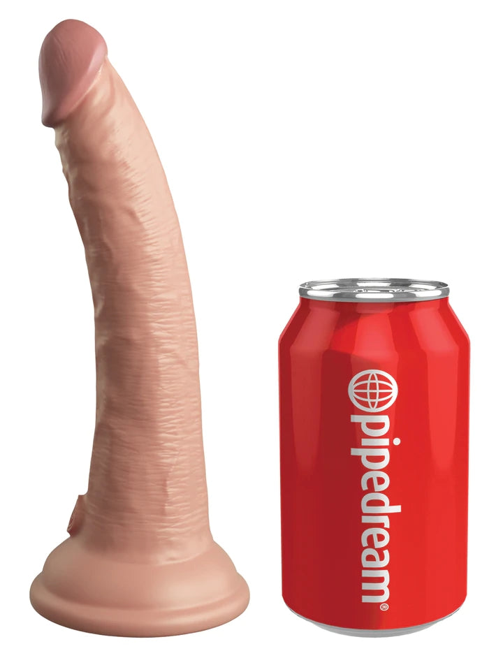 7" DUAL DENSITY VIBRATING SILICONE COCK - LIGHT