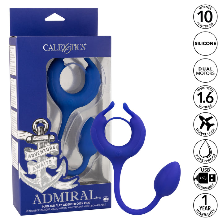 Admiral Plug And Play Weighted Cock Ring CALIFORNIA EXOTIC