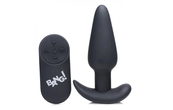 SILICONE BUTT PLUG W/ R/C - BLACK