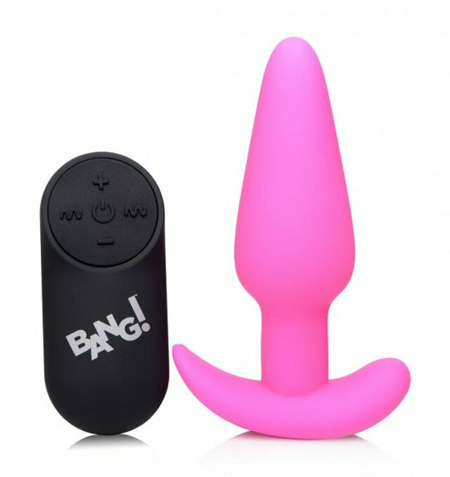 SILICONE BUTT PLUG W/ R/C - PINK