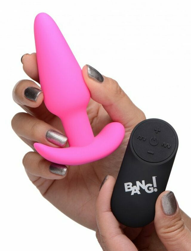 SILICONE BUTT PLUG W/ R/C - PINK