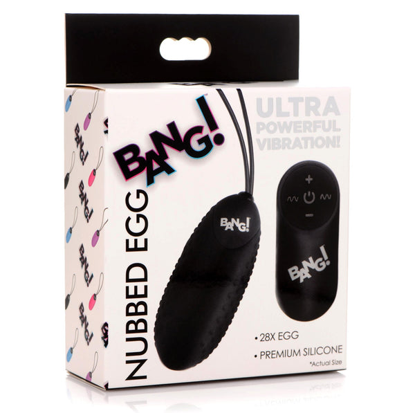 NUBBED SILICONE EGG - BLACK