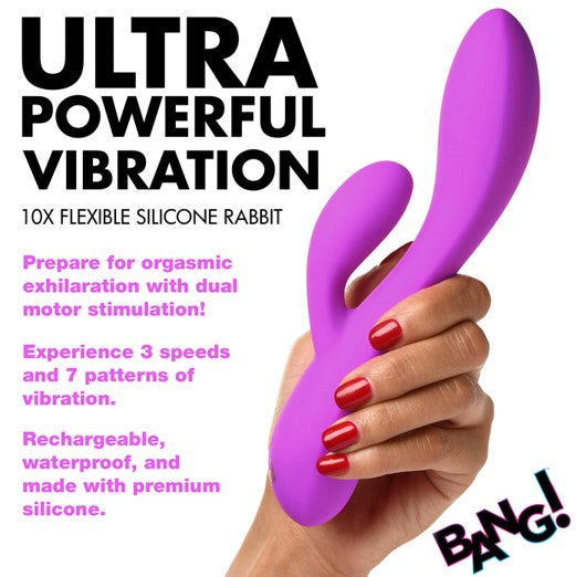 10X FLEXIBLE SILICONE RABBIT - PURPLE