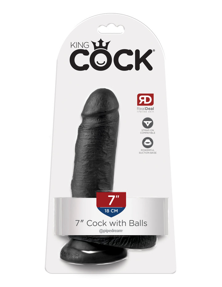 7" COCK W/ BALLS - BLACK