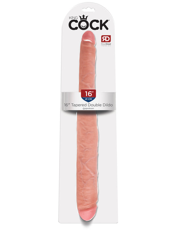 16" TAPERED DOUBLE DILDO - LIGHT