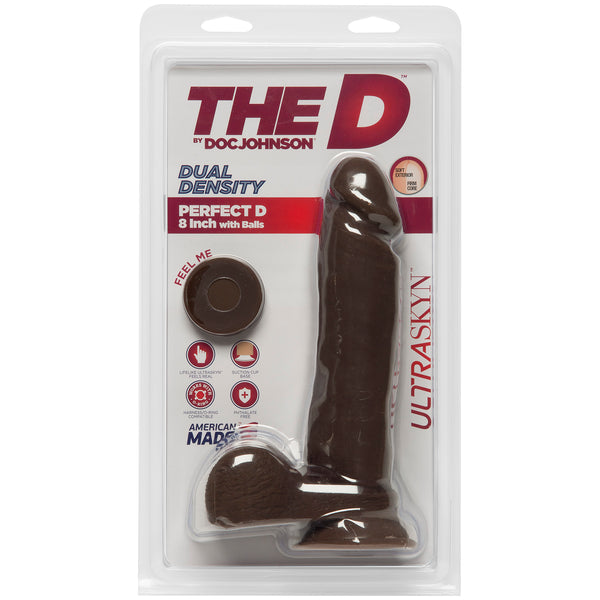 8" COCK W/ BALLS - CHOCOLATE