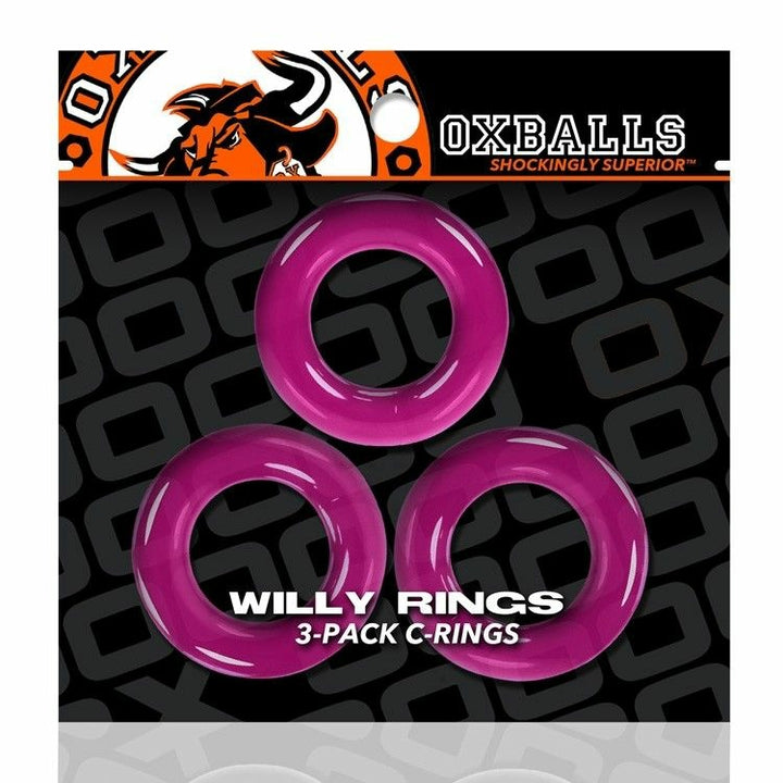 Oxballs Willy Rings 3Pk - Hot Pink BLUE OX DESIGNS, LLC.